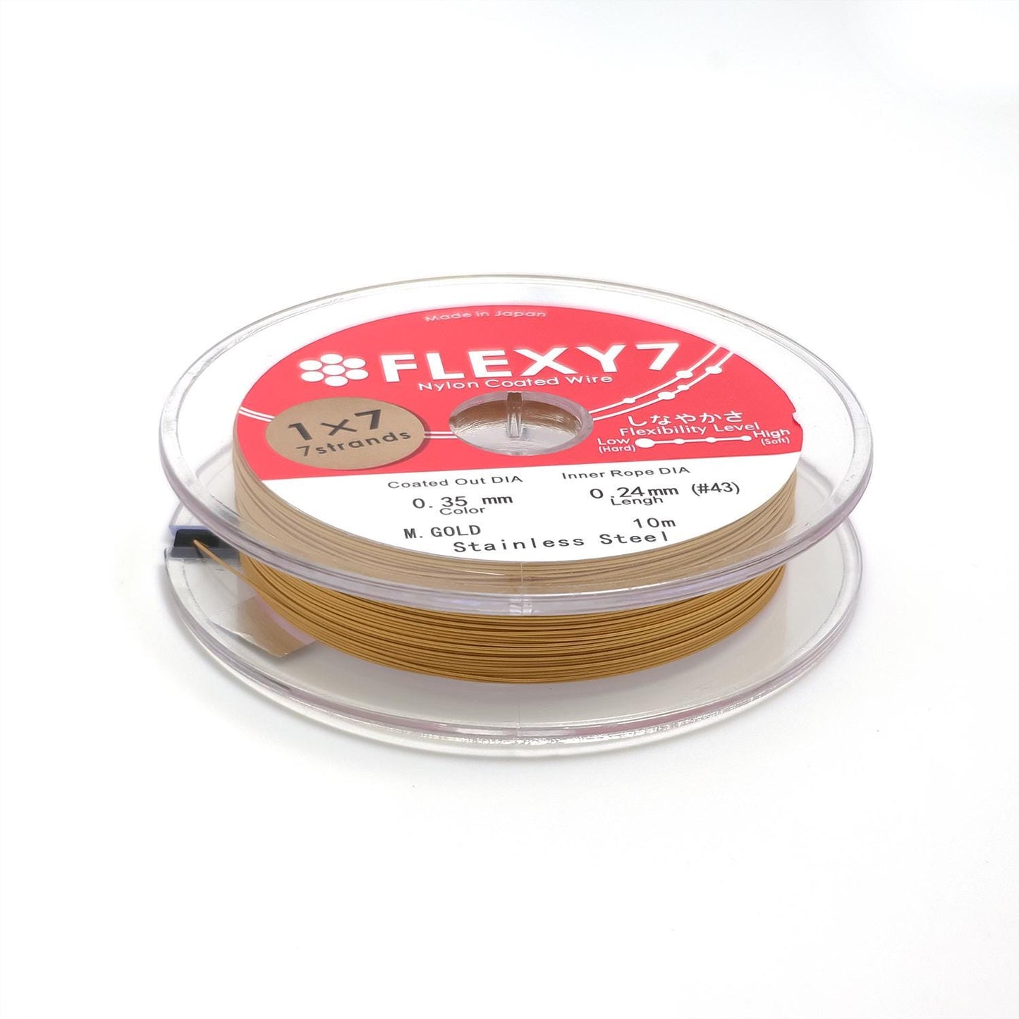 10 meter High Quality 0.25, 0.3, 0.35, 0.4, 0.45mm Gold Silver Nylon Coated Stainless Steel Wire made in Japan for String Beads Pearl SP-014