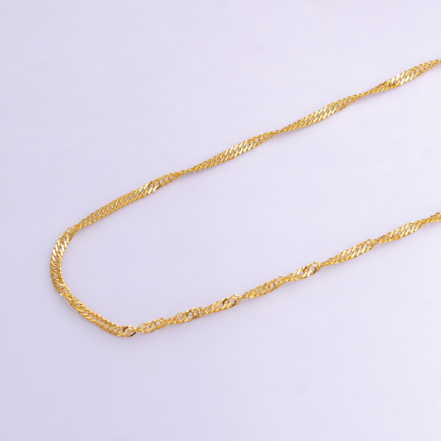Singapore chain gold twist chain by yard wholesale 16k gold filled chain for jewelry making supply roll-1535