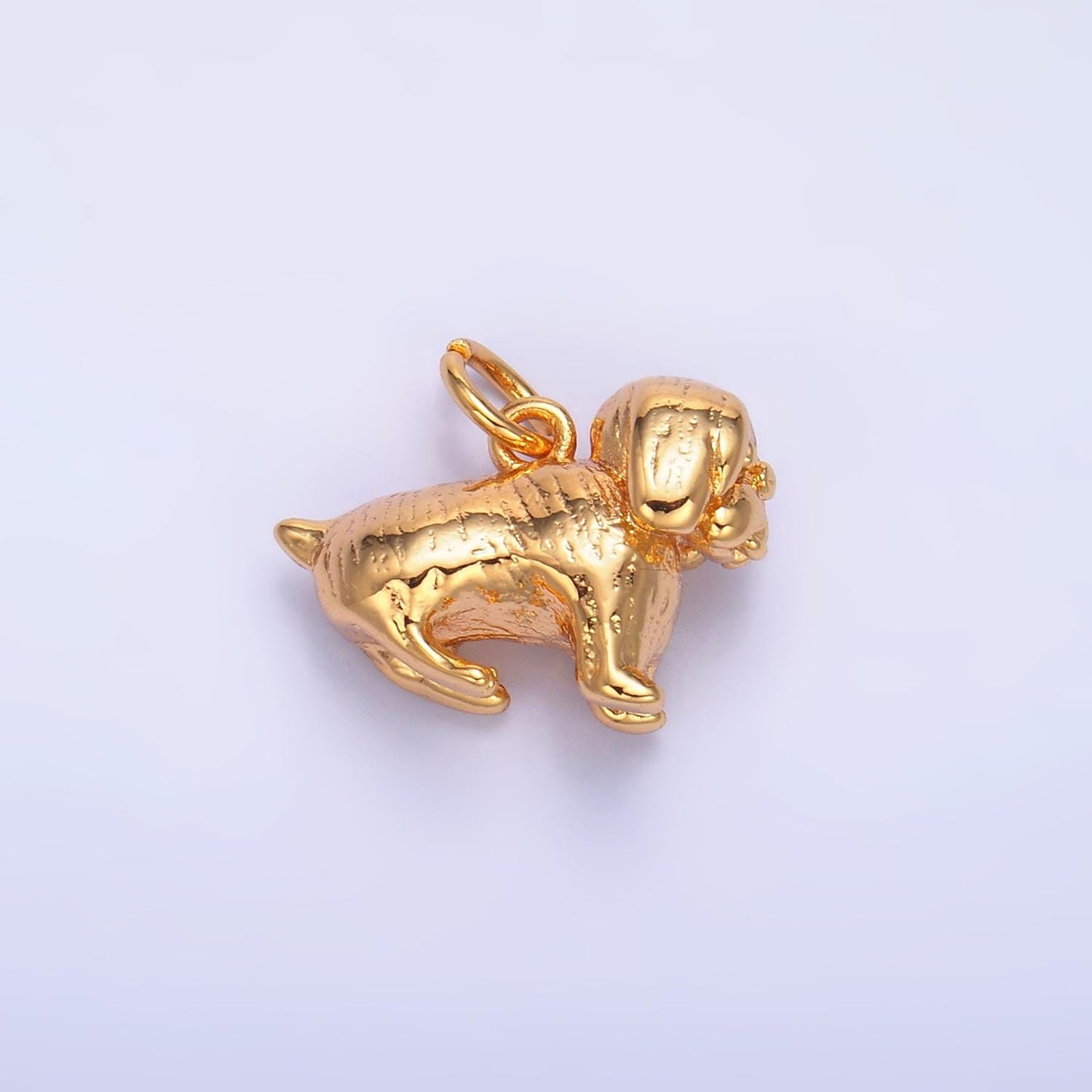 24K Gold Filled Small Dog Charm 11x16mm Charm Silver Puppy Dog Bracelet Necklace Pendant Animal Charms W390