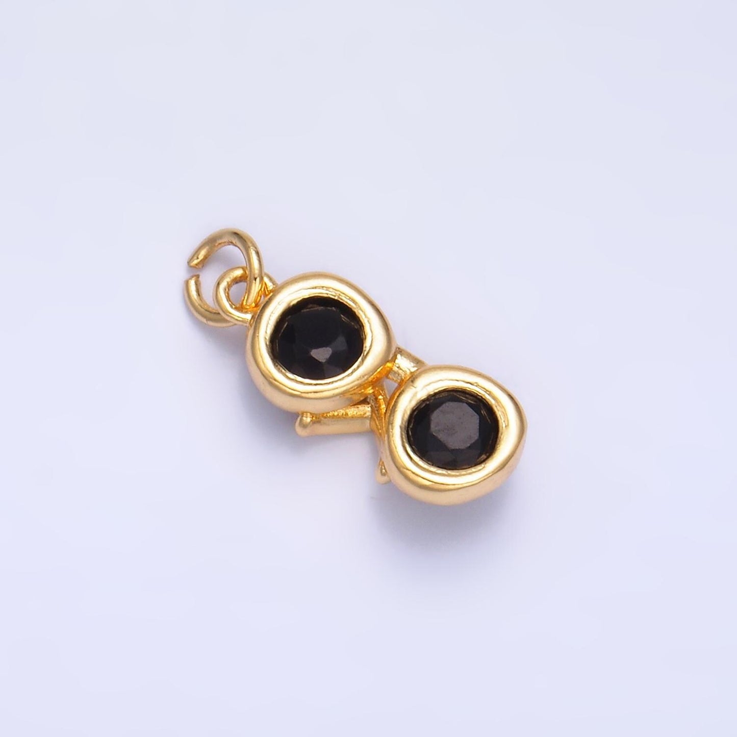 Mini 24k gold filled sun glasses charm for Necklace bracelets Component | W366