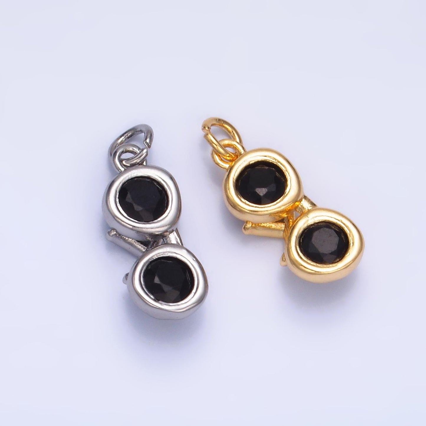 Mini 24k gold filled sun glasses charm for Necklace bracelets Component | W366