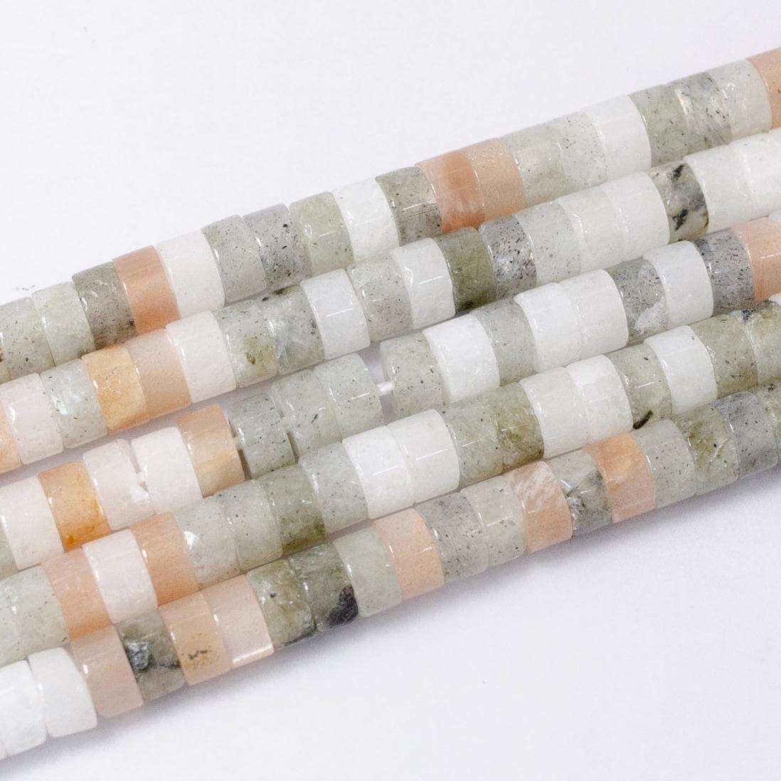 Gemstone multicolor moonstone heishi discs beads 4.5 x 2.5 mm beads for bracelet necklace component wa2695