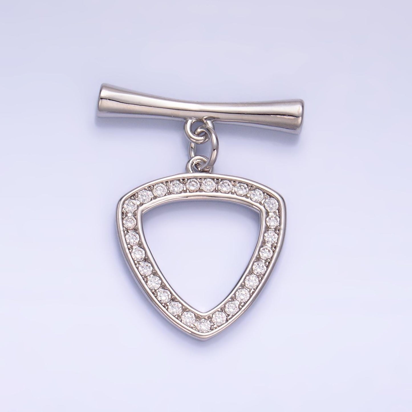 Gold micro pave cubic zirconia cz stones Triangle toggle clasp, jewelry clasp ot clasp findings | Z-1032