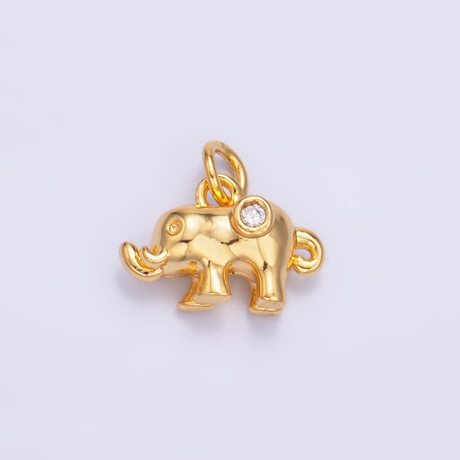 Mini gold elephant charm small dumbo charm safari animal charms 24k gold filled findings W400