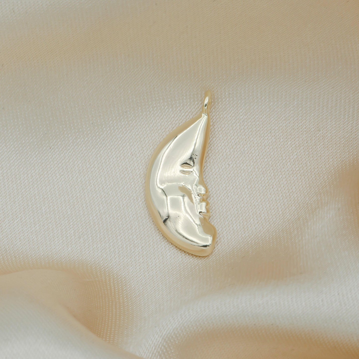 Gold rustic moon charm crescent moon celestial charm for jewelry making -144