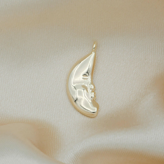 Gold rustic moon charm crescent moon celestial charm for jewelry making -144