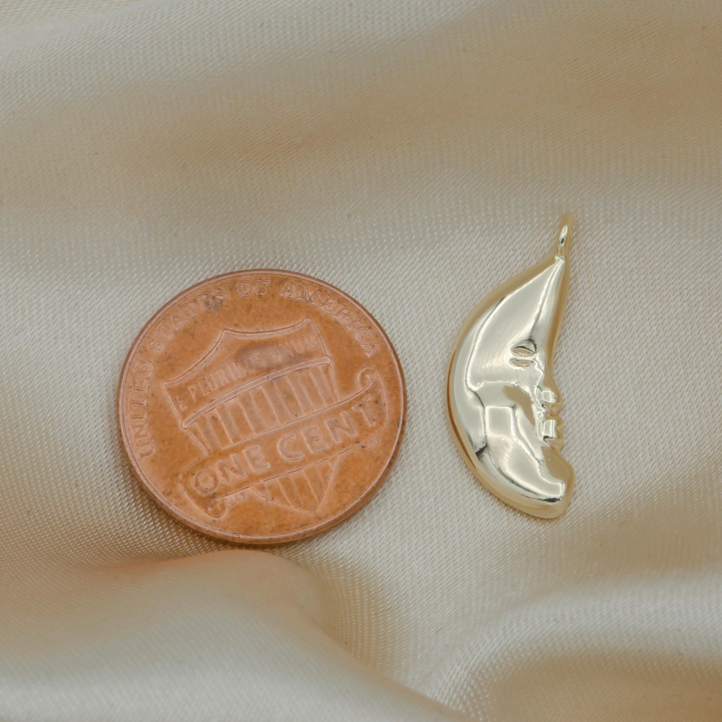 Gold rustic moon charm crescent moon celestial charm for jewelry making -144