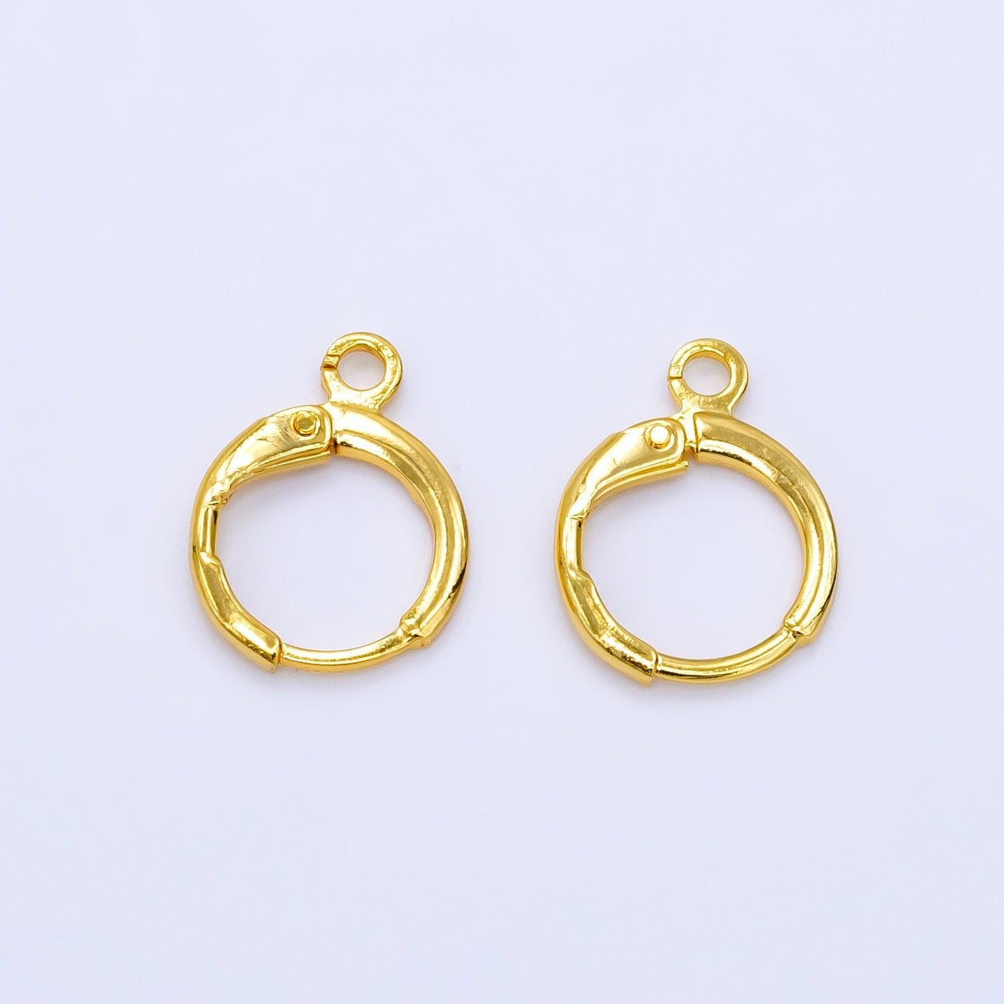 Dainty 24k gold filled huggie w/ close link lever back hoop earring making nickel & lead free for earring charm making findings z785