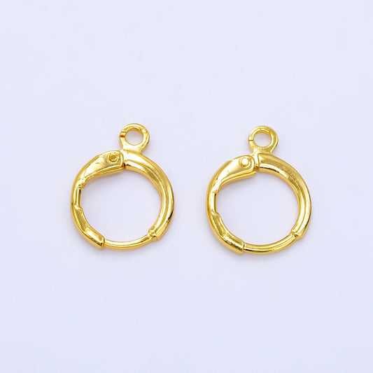 Dainty 24k gold filled huggie w/ close link lever back hoop earring making nickel & lead free for earring charm making findings z785