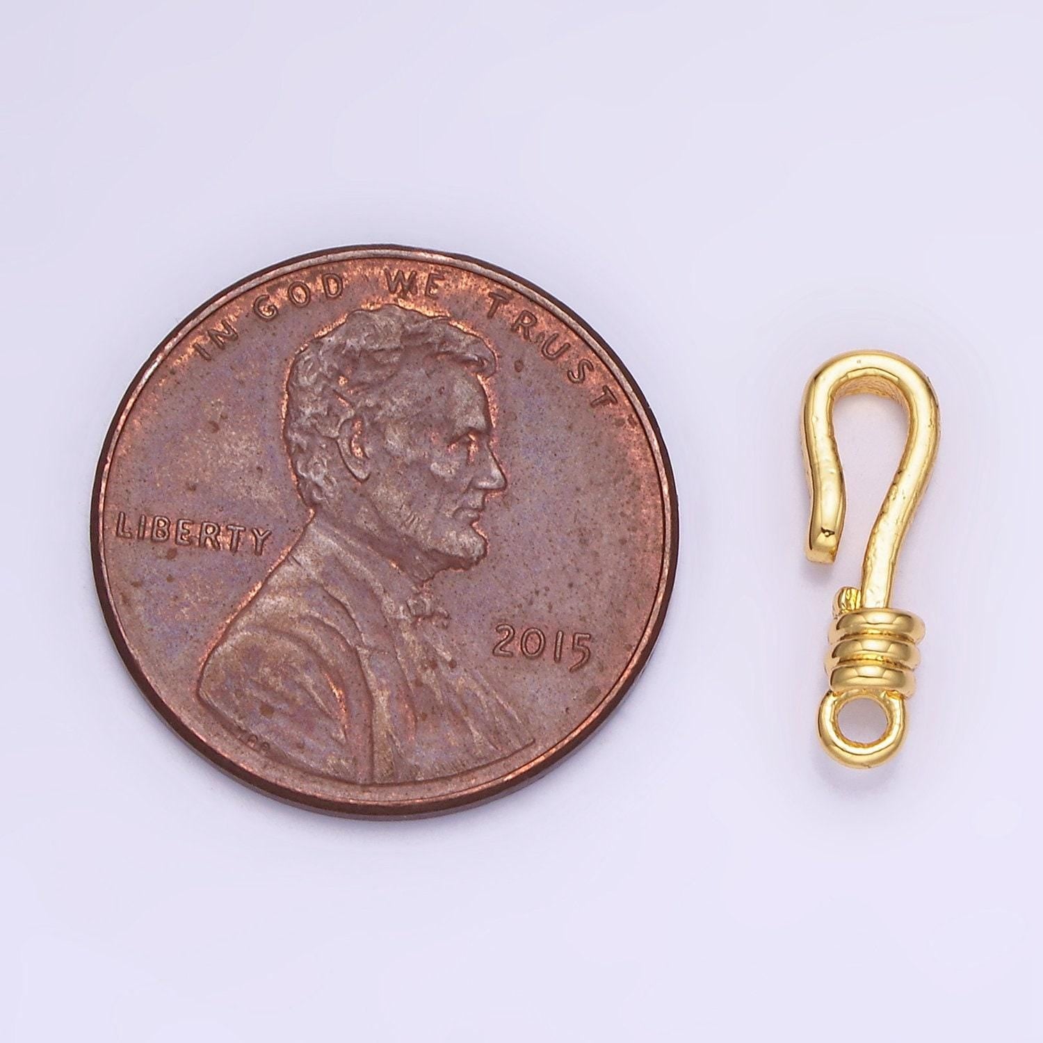 14k gold filled hook clasp for bracelet necklace jewelry making supply fish hook end clasp z733
