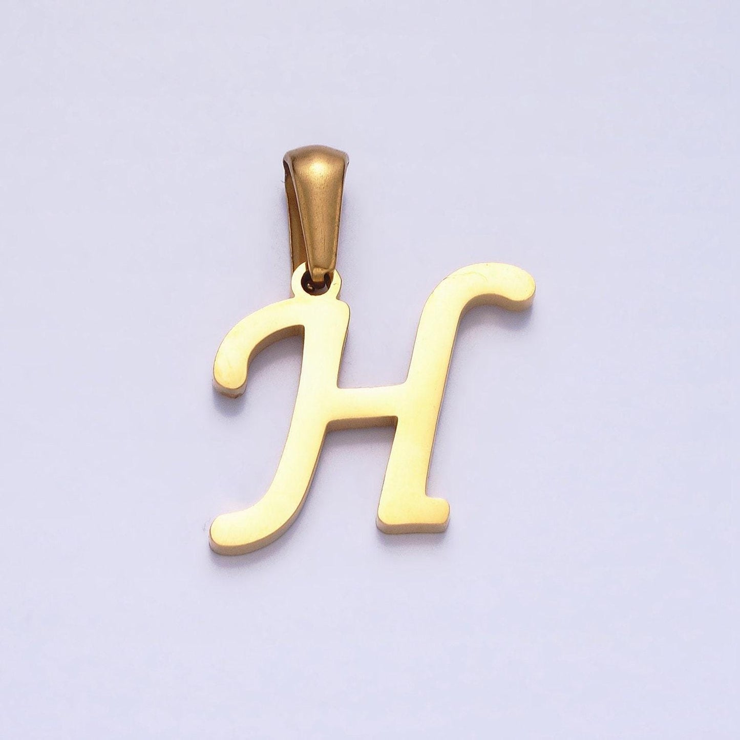 Stainless steel custom script letter charms, initial alphabet pendant diy personalized jewelry making supply a1900-a1912