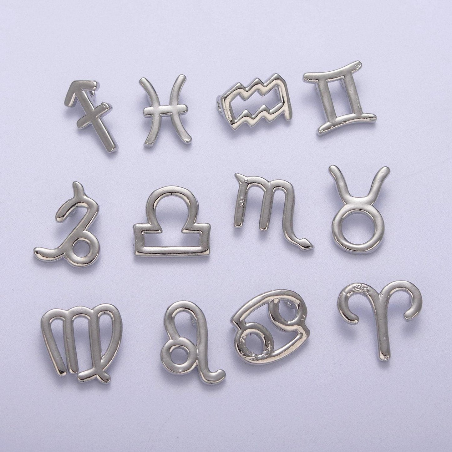 Silver zodiac constellation charm, small astrology charms, horoscope charm for bracelet necklace supply a-1881~a-1886
