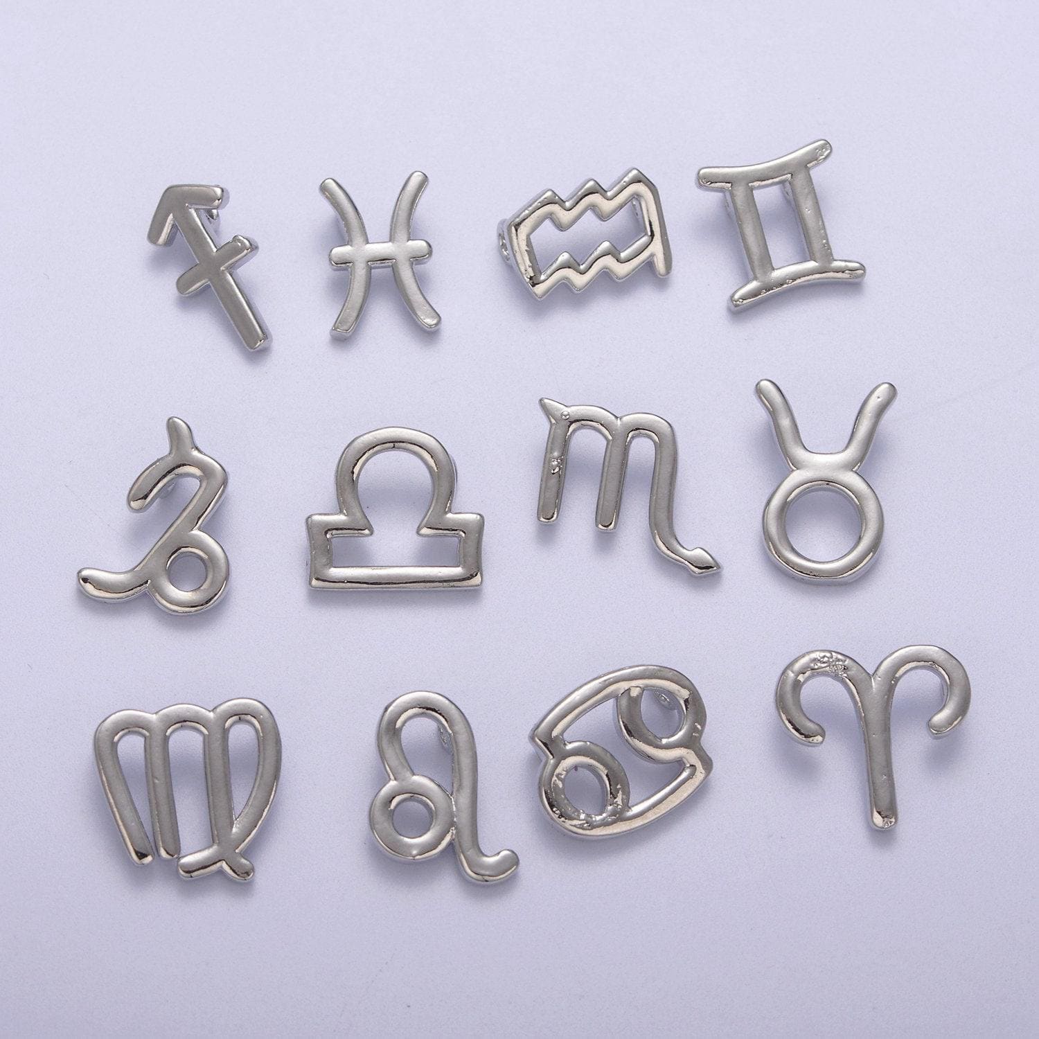 Silver zodiac constellation charm, small astrology charms, horoscope charm for bracelet necklace supply a-1881~a-1886