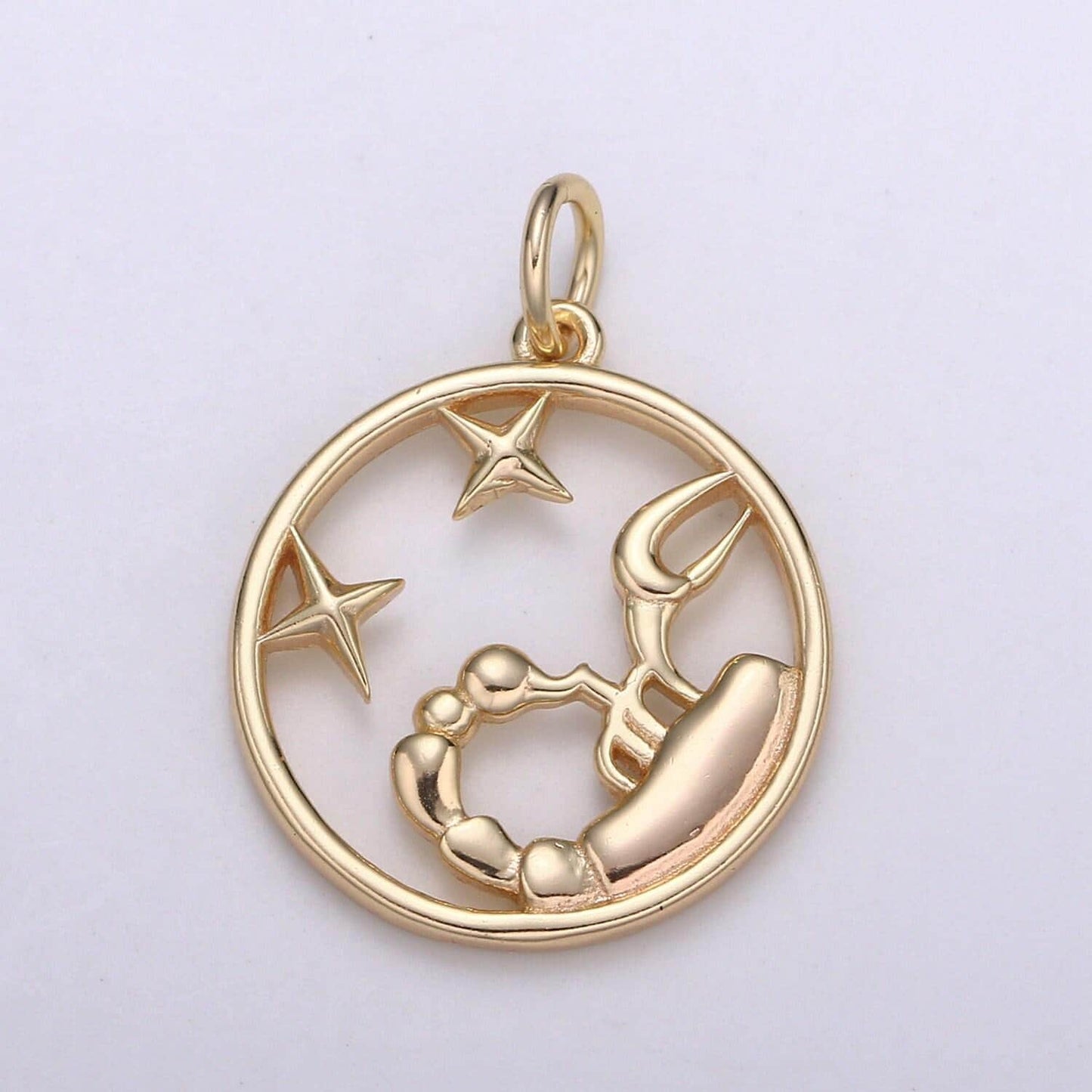 Gold vermeil zodiac charms gold over 925 sterling silver charm tiny horoscope pendant circle charm astrology horoscope constellation