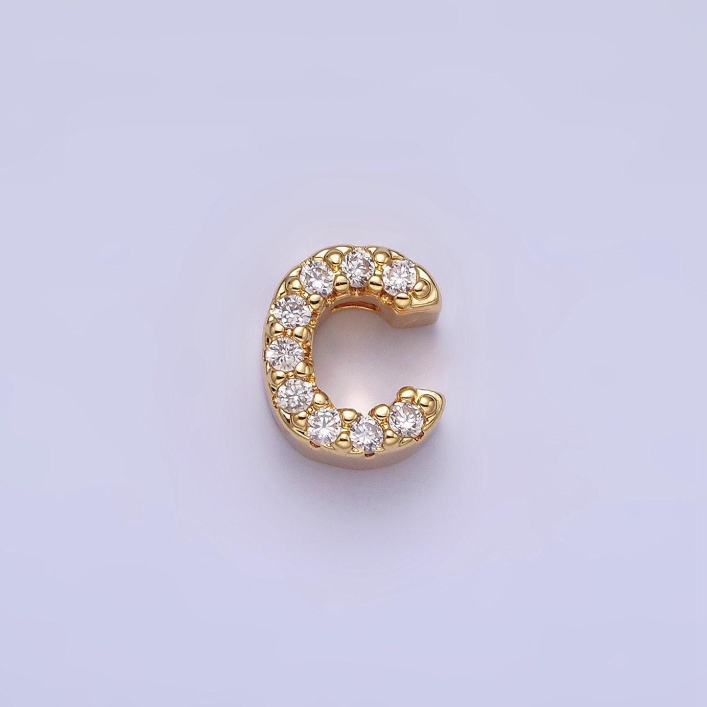 Cubic zirconia 16k gold filled letter charms cz initial charms, bracelet charms, mini pendant charms for necklace alphabet beads charm ad729