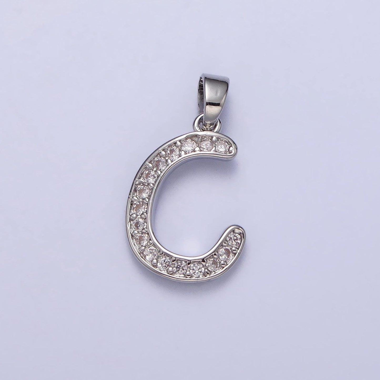 Add on silver letter charm, personalized initial pendant, custom alphabet charm, cubic zirconia letter charm, monogram jewelry, name pendant