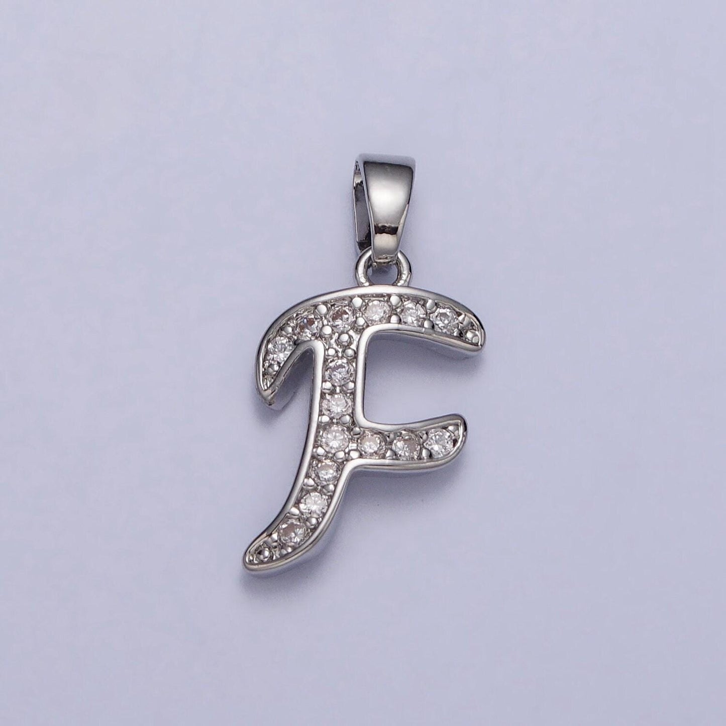 Add on silver letter charm, personalized initial pendant, custom alphabet charm, cubic zirconia letter charm, monogram jewelry, name pendant