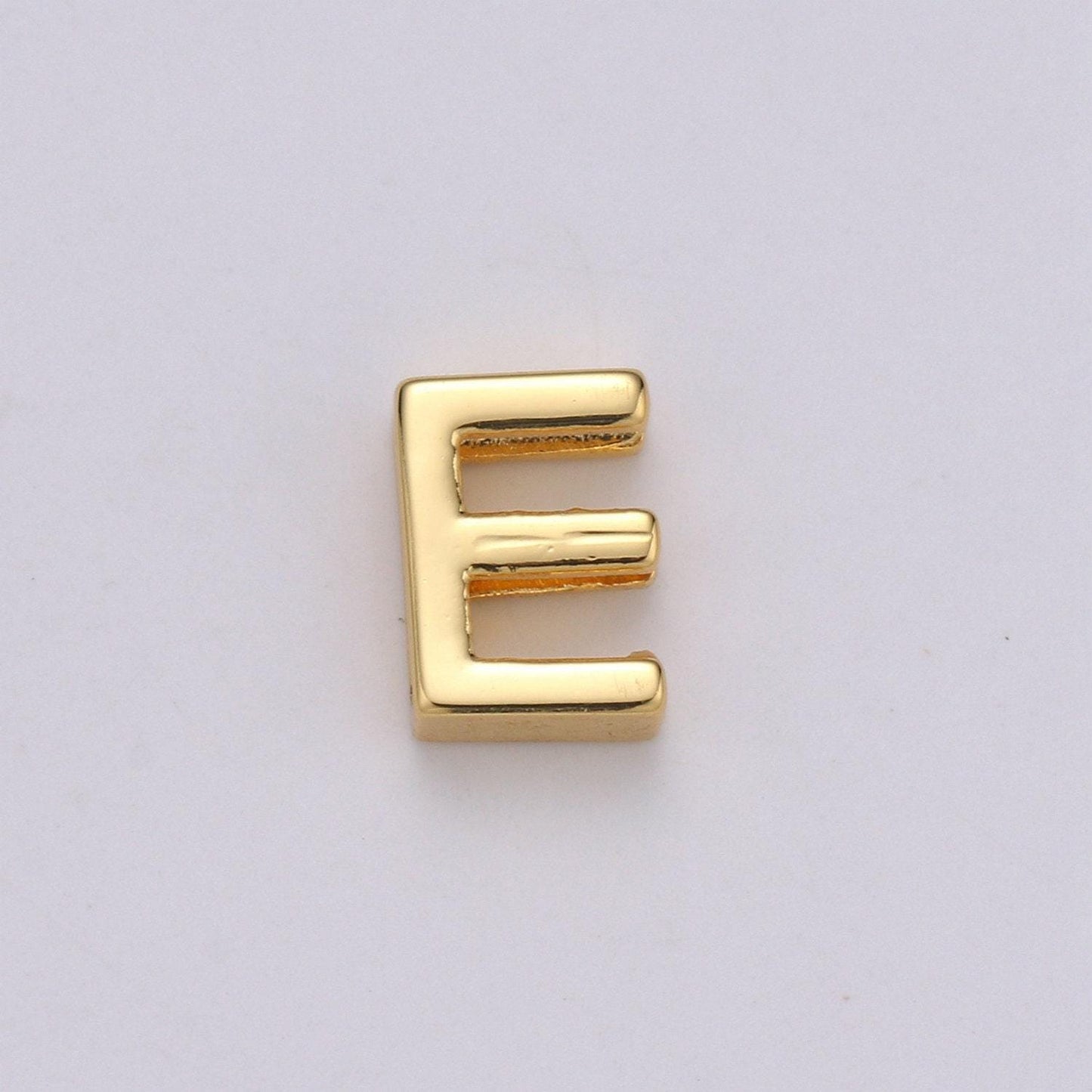 1x gold initial letter pendant, initials letter bead charm side slider letter a-z personalized alphabet jewelry making, alph-013