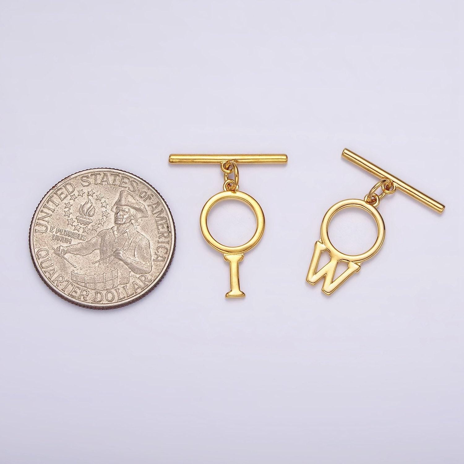 14K Gold Filled a-z initial letter toggle clasps closure personalized jewelry making findings supply clasp for Jewelry | A1093-A1105