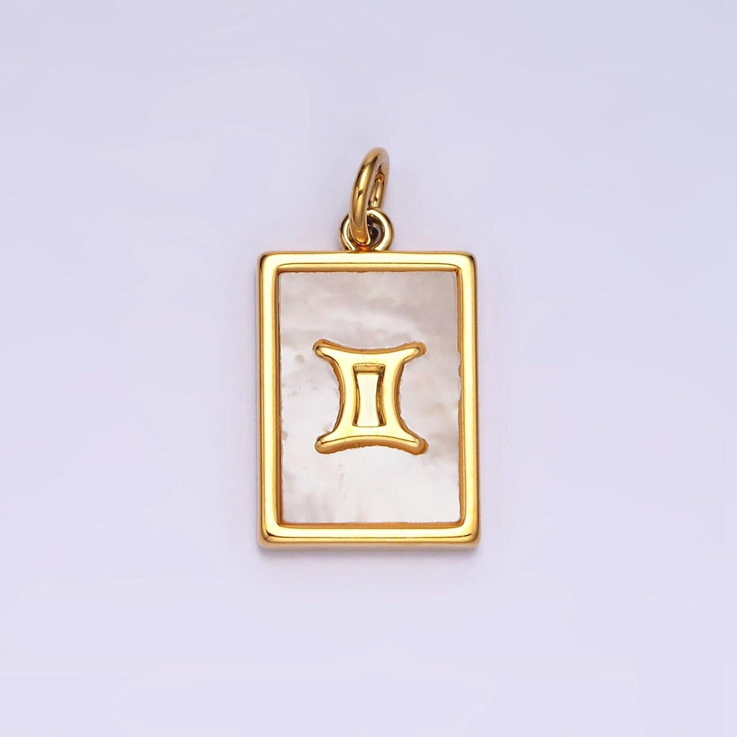 Zodiac sign charm necklace 14k gold filled mother pearl tag square pendant for bracelet gift women daughter personalized a1247