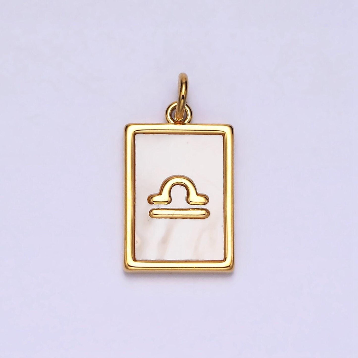 Zodiac sign charm necklace 14k gold filled mother pearl tag square pendant for bracelet gift women daughter personalized a1247