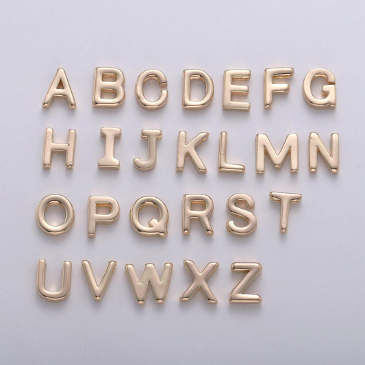 18k gold letter charms, letter beads, initial charms, bracelet charms,mini pendant charms for necklace alphabet beads charm 8x6mm-#7