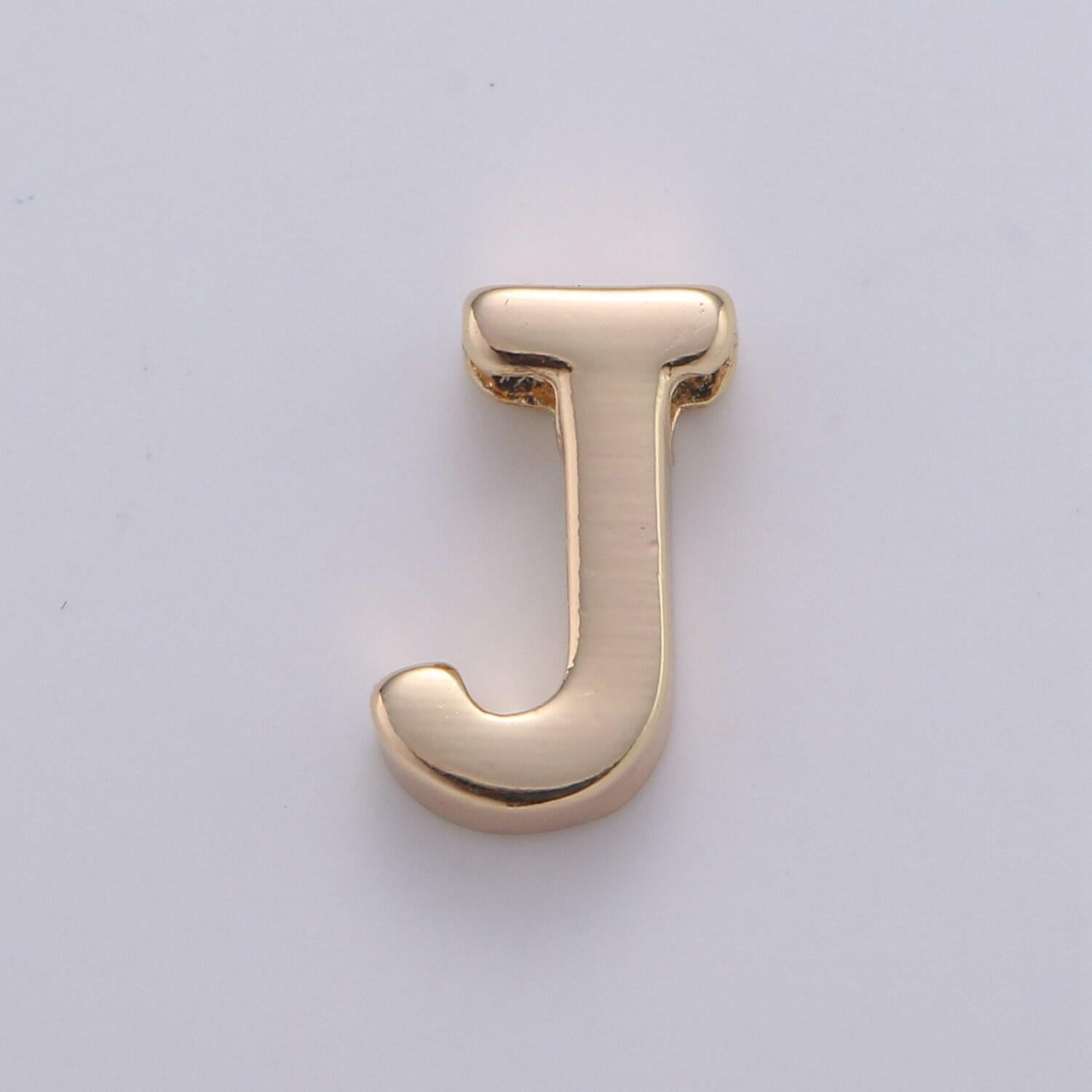 18k gold letter charms, letter beads, initial charms, bracelet charms,mini pendant charms for necklace alphabet beads charm 8x6mm-#7
