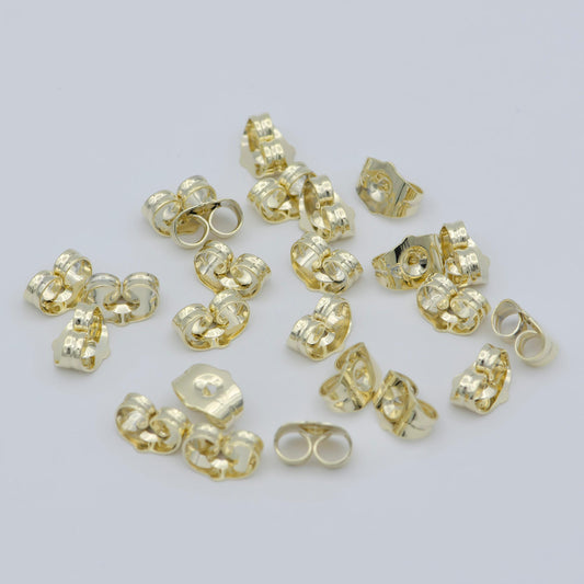 24x gold earring backs, earring stoppers, butterfly earring backs, clutch earring backs, jewelry findings