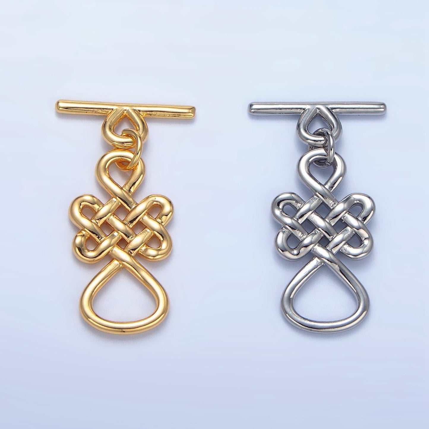Celtic knot toggle clasp 24k gold filled in gold & silver