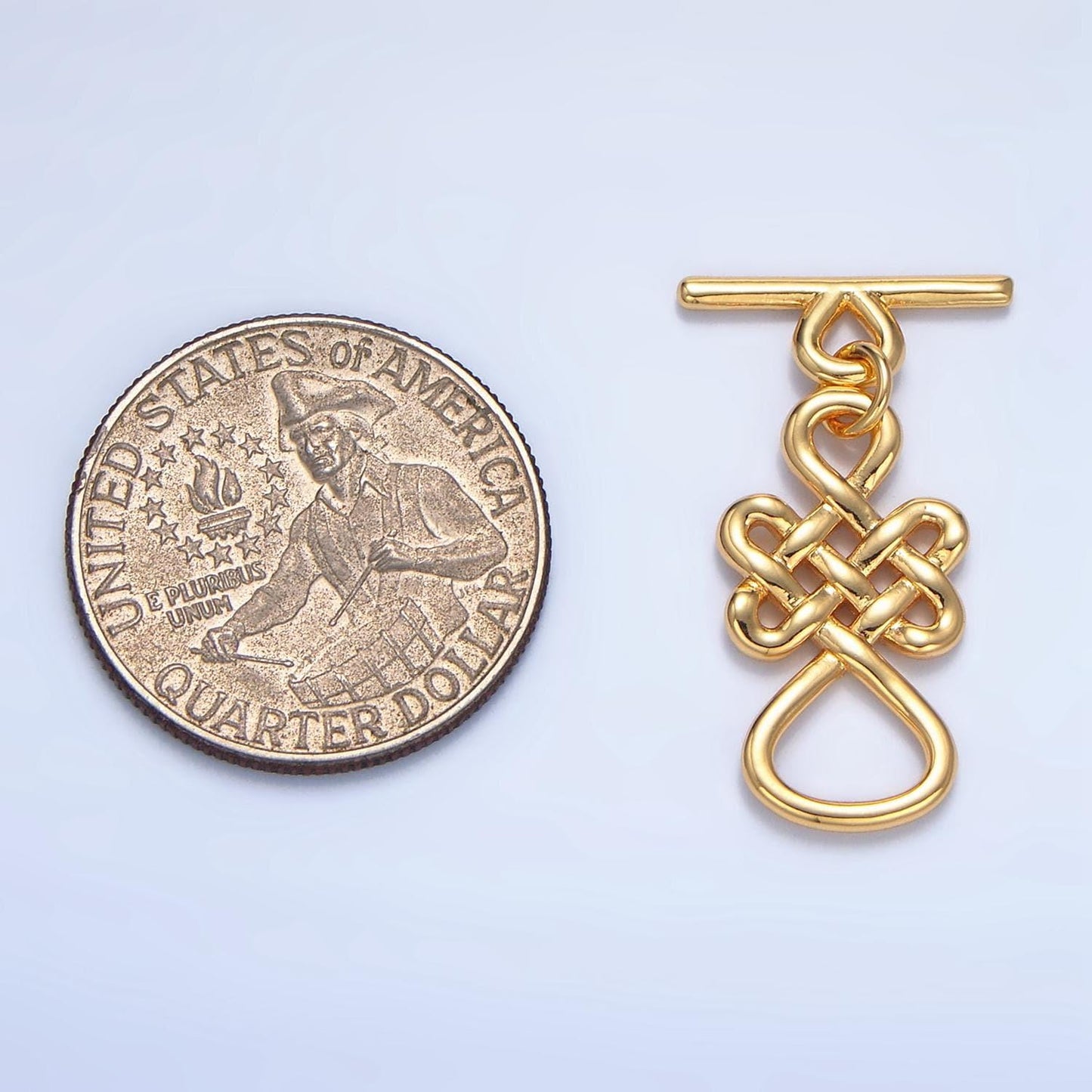 Celtic knot toggle clasp 24k gold filled in gold & silver