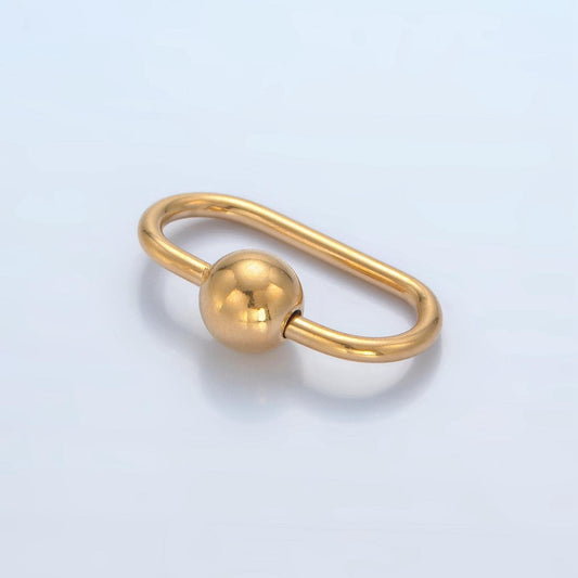 Gold oval carabiner clasp stainless steel oval screw lock clasp necklace clasp, bracelet clasp z980