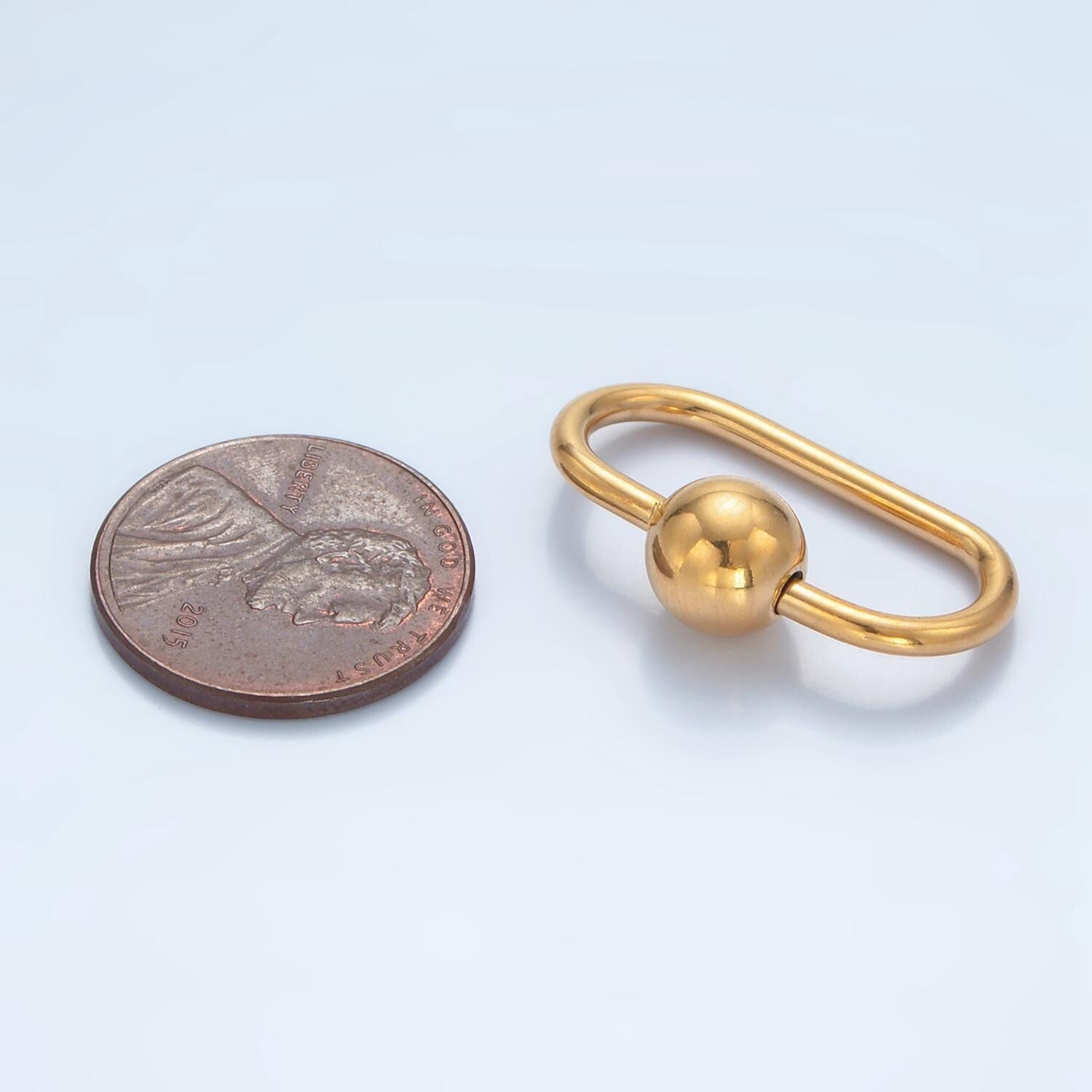 Gold oval carabiner clasp stainless steel oval screw lock clasp necklace clasp, bracelet clasp z980
