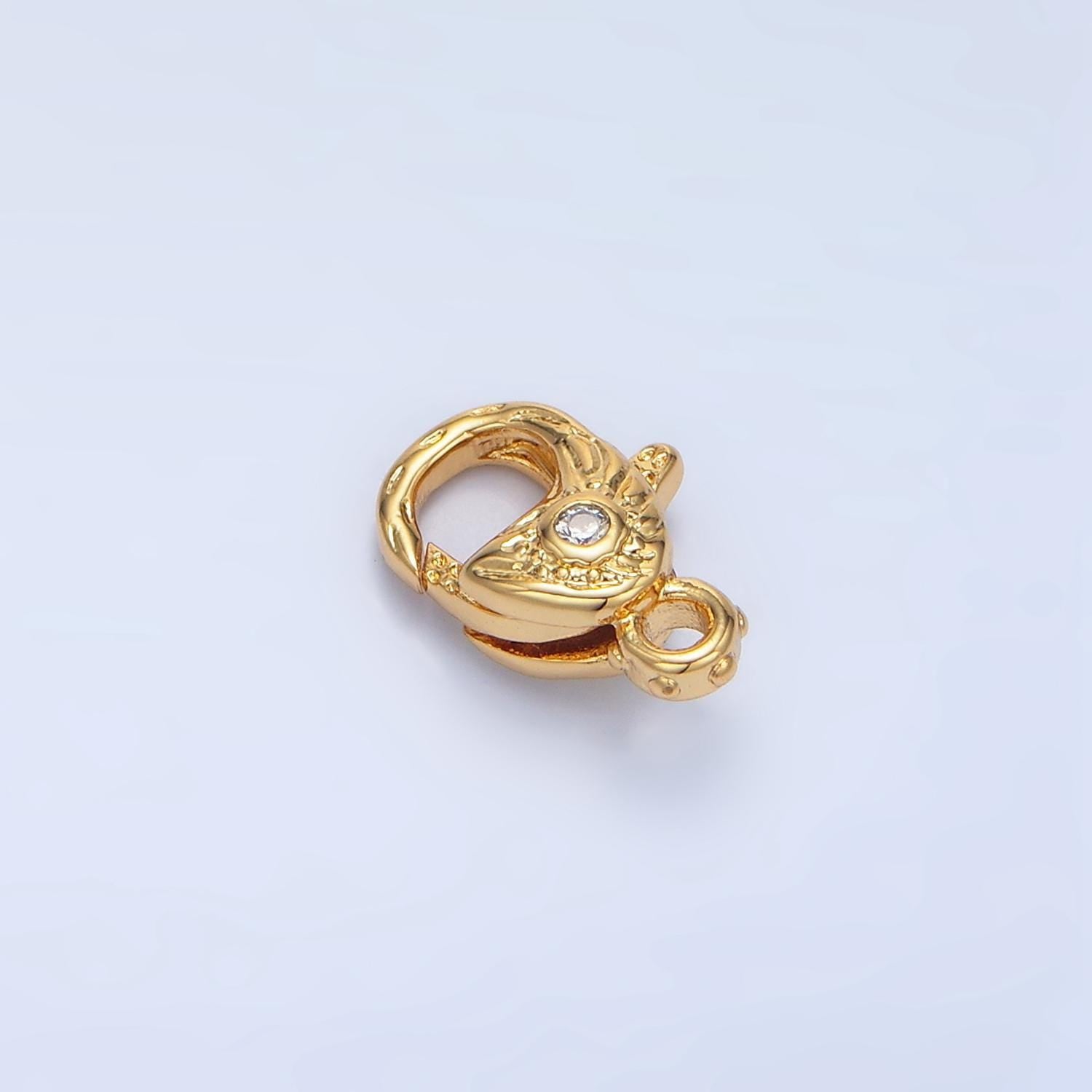 Mini 24k gold filled artisan rustic lobster clasps with clear cz for bracelet necklace jewelry supply in gold silver z965