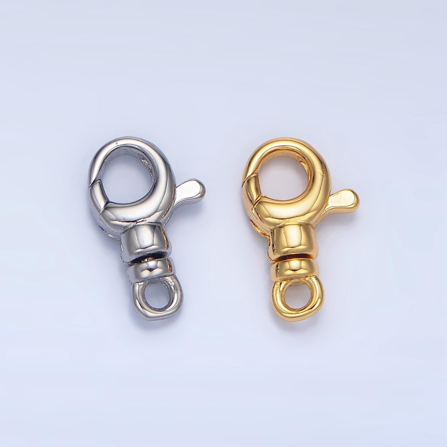 1pc wholesale lobster clasp 24k gold , bucket pail lobster claw for jewelry making size 8 x 12.8 mm | z964