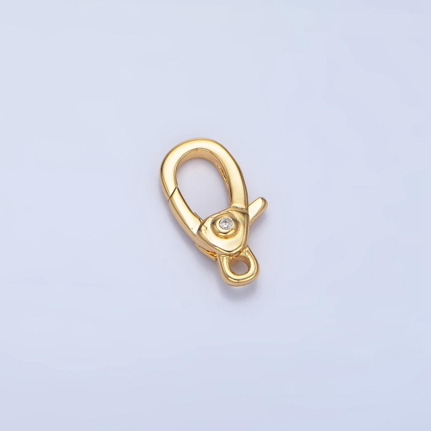 Mini 24k gold filled lobster clasps with clear cz for bracelet necklace jewelry supply in gold silver z963