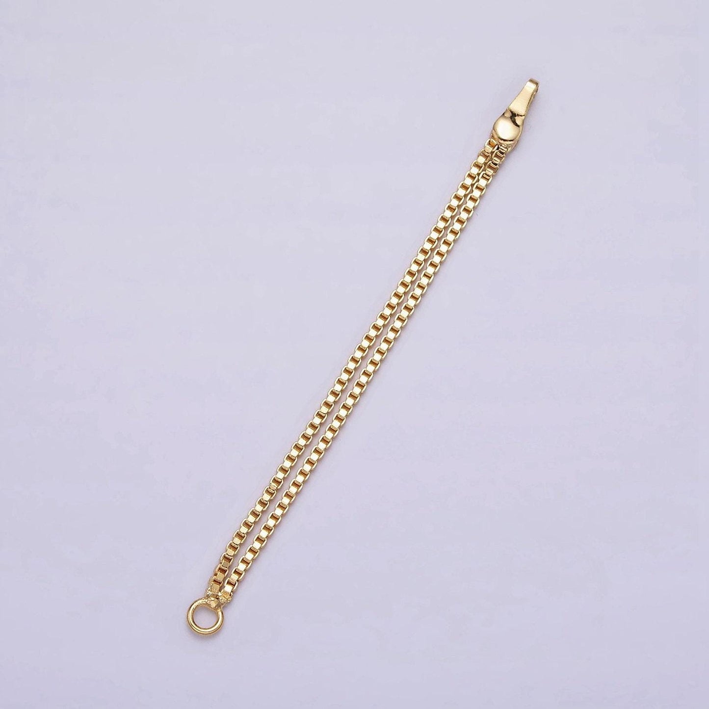 Gold, silver 5mm double box chain open loop linear earring drop jewelry making supply | z933 z934