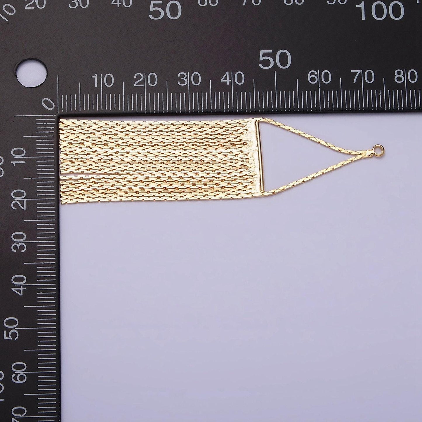 1 piece gold 75mm multiple box chain rectangular tassel charm jewelry making supply | z932