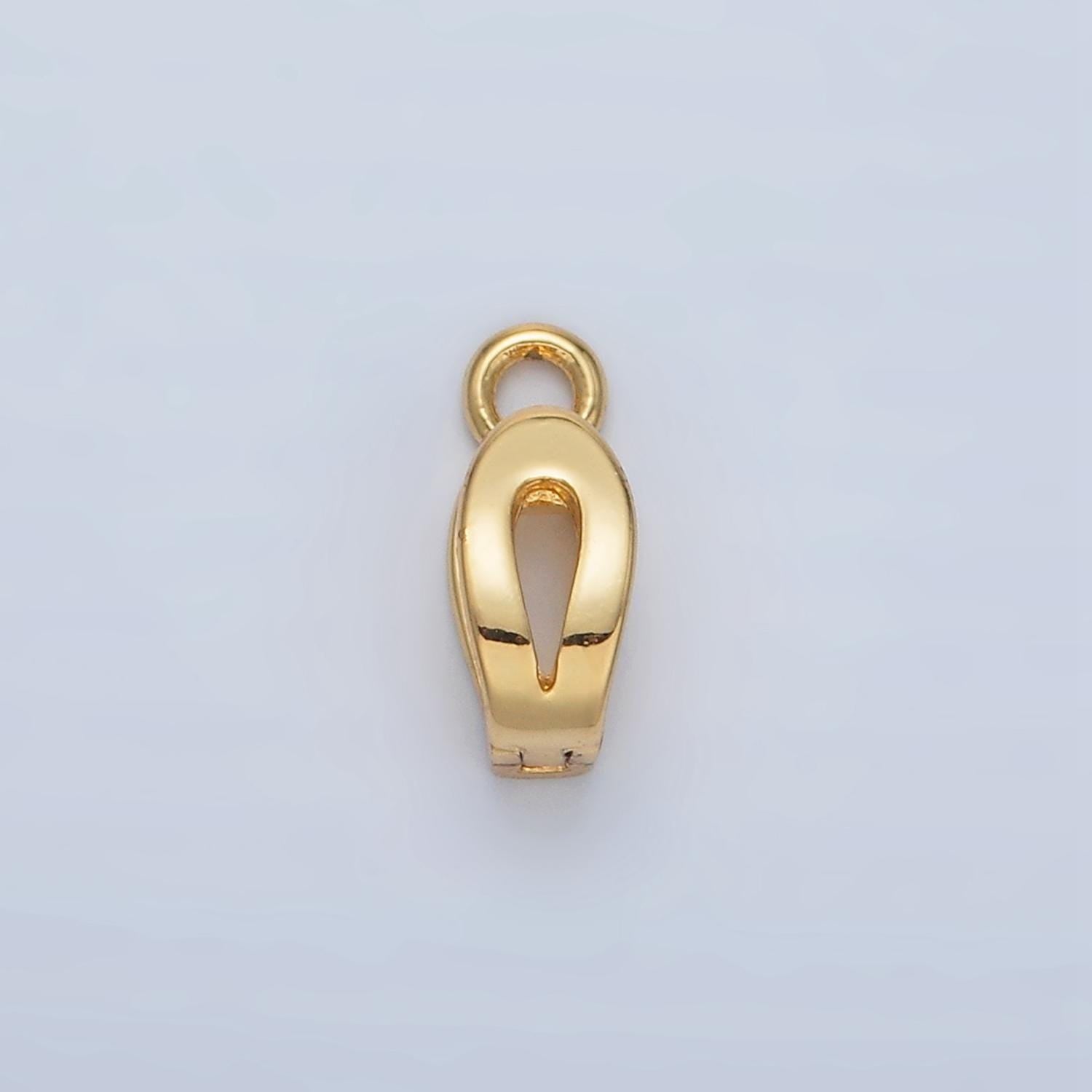 14k gold filled hinged pull clasp charm bail necklace enhancer bail enhancer snap bail clasp charm with closed loop for charm supply z891