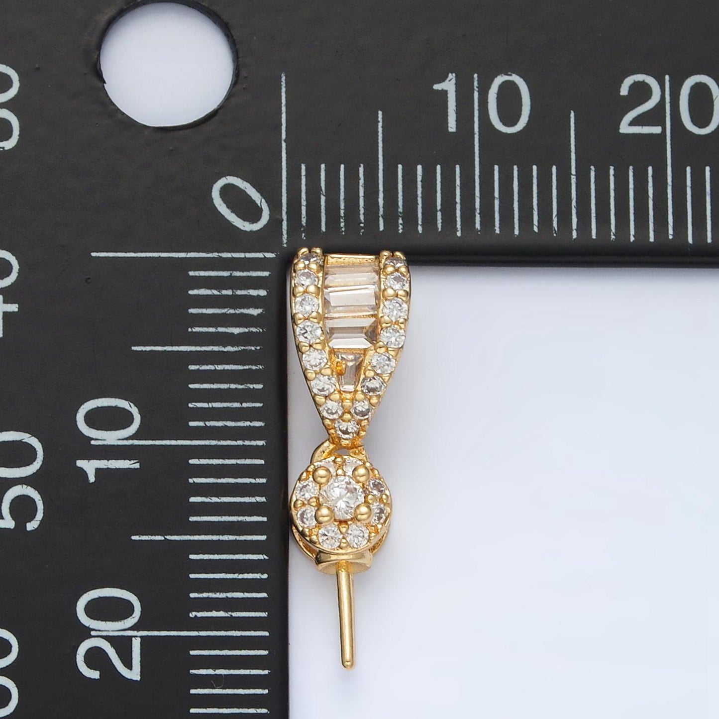 Pendant charm bail cup 14k gold filled cup and peg pendant pinch bail connector peg drop bail for half drilled pearls and bead z889