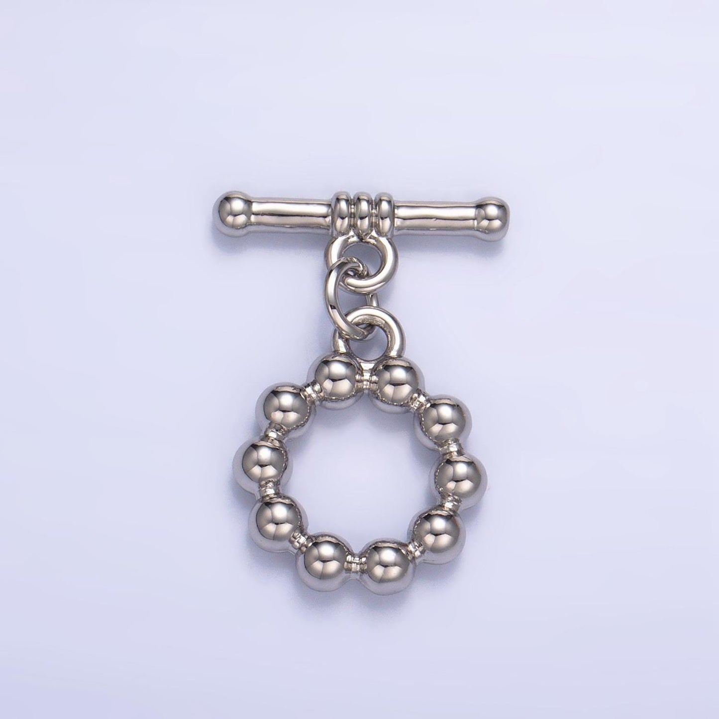 Round beaded bubble 24k gold filled toggle clasps closure supply in gold & silver | z-884