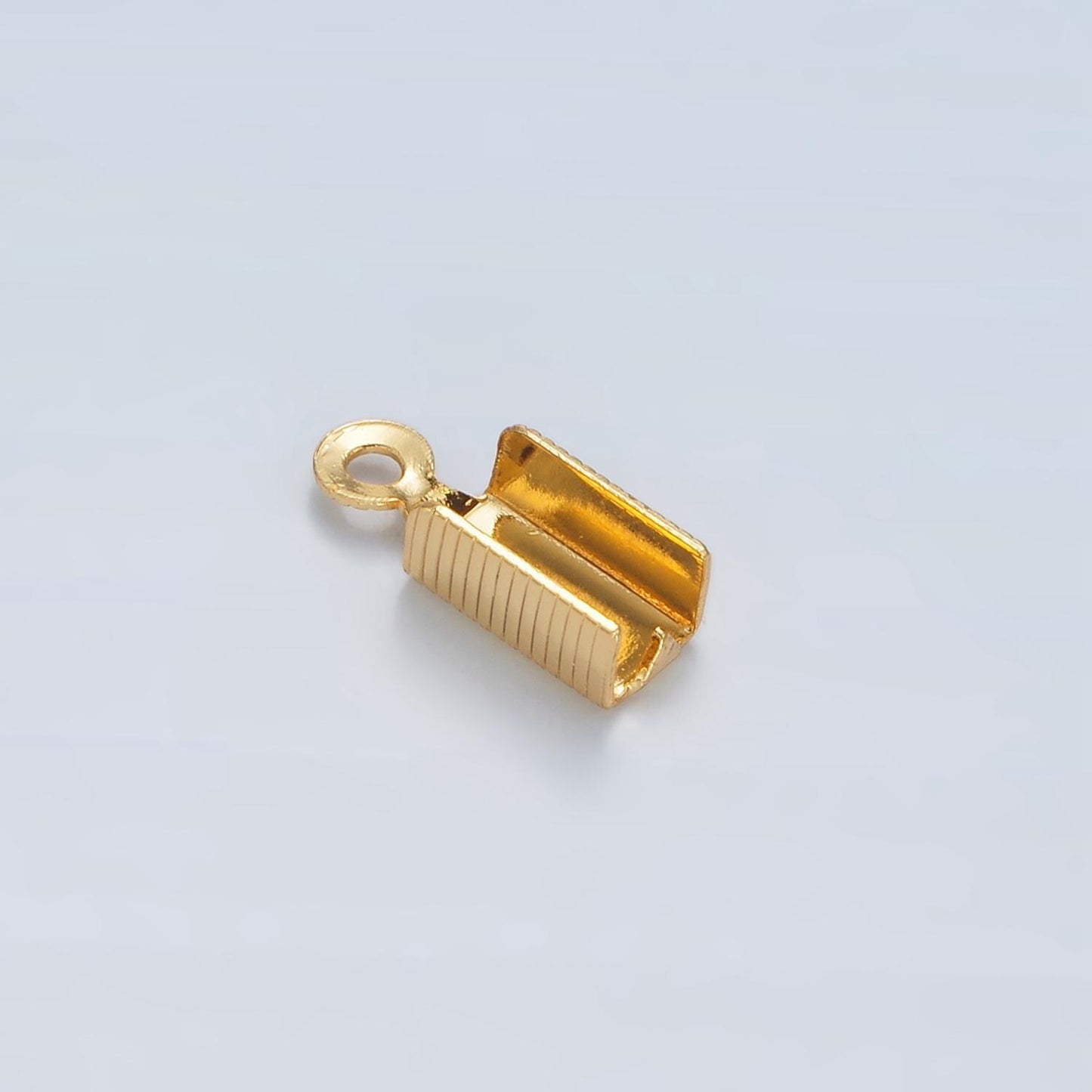 1x mini gold filled crimps fold over cord ends - crimp end cap clamps tubes crimps 4.5 mm inside diameter z865