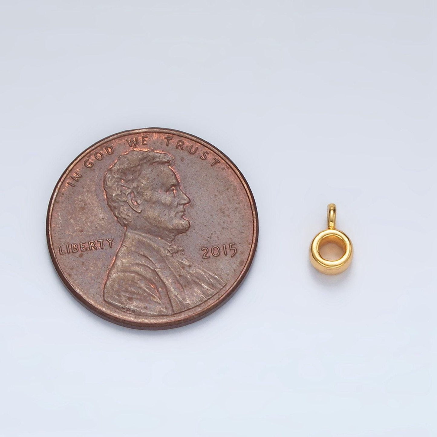 24k gold filled 6mm minimal round charm findings | z848