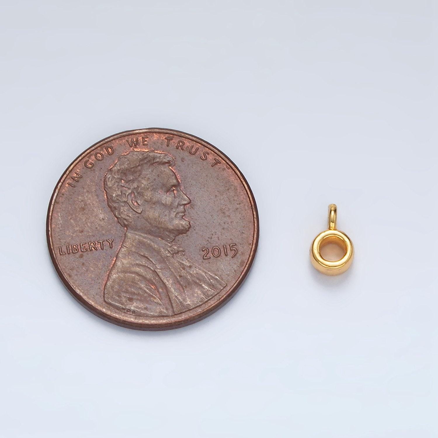 24k gold filled 6mm minimal round charm findings | z848