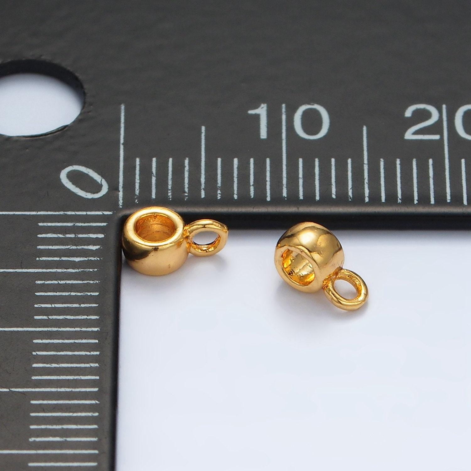 24k gold filled 6mm minimal round charm findings | z848