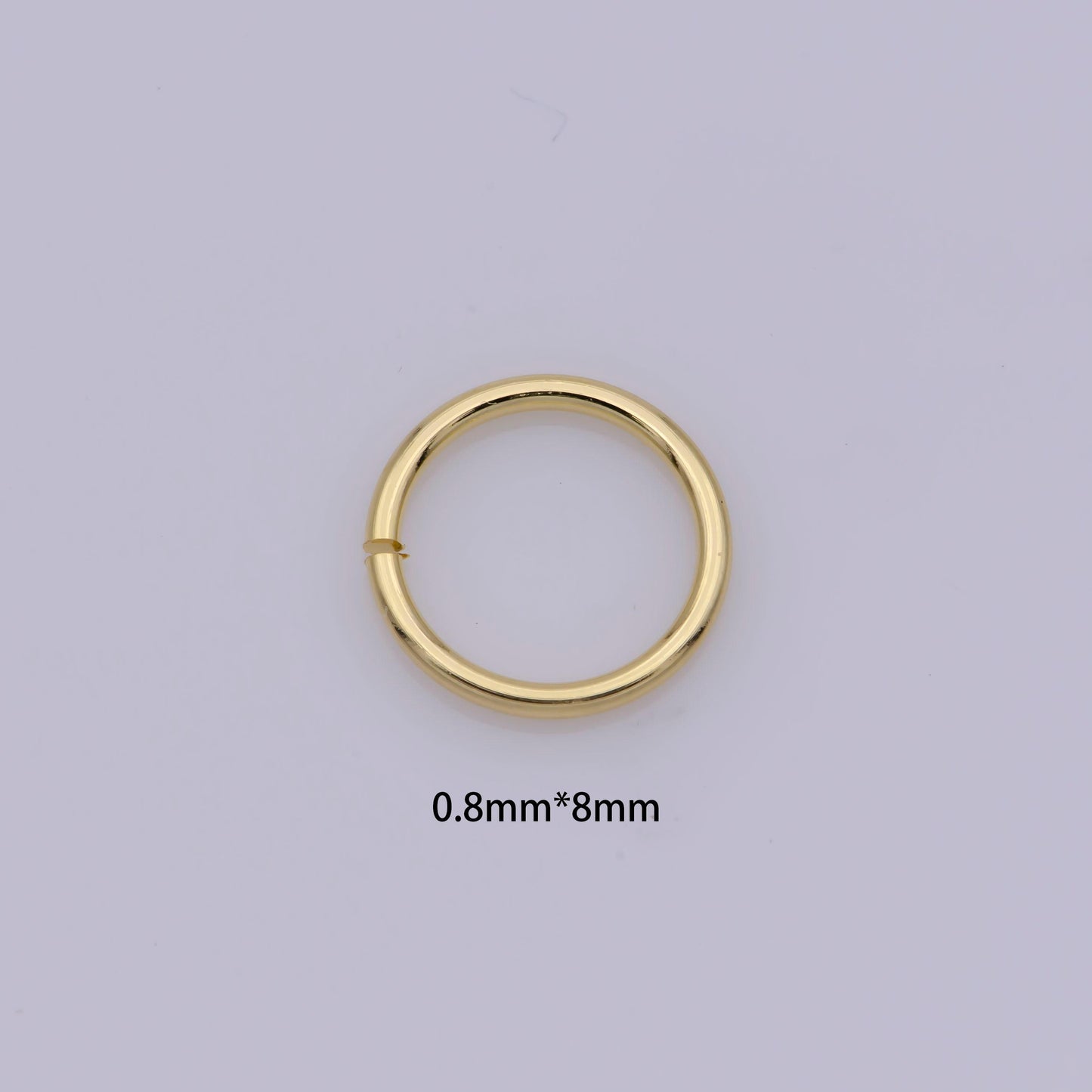 0.8mm x 8mm (20 gauge) 10 gr. gold plated jump ring, rose gold connector, white gold open jump rings, jewelry making supplies