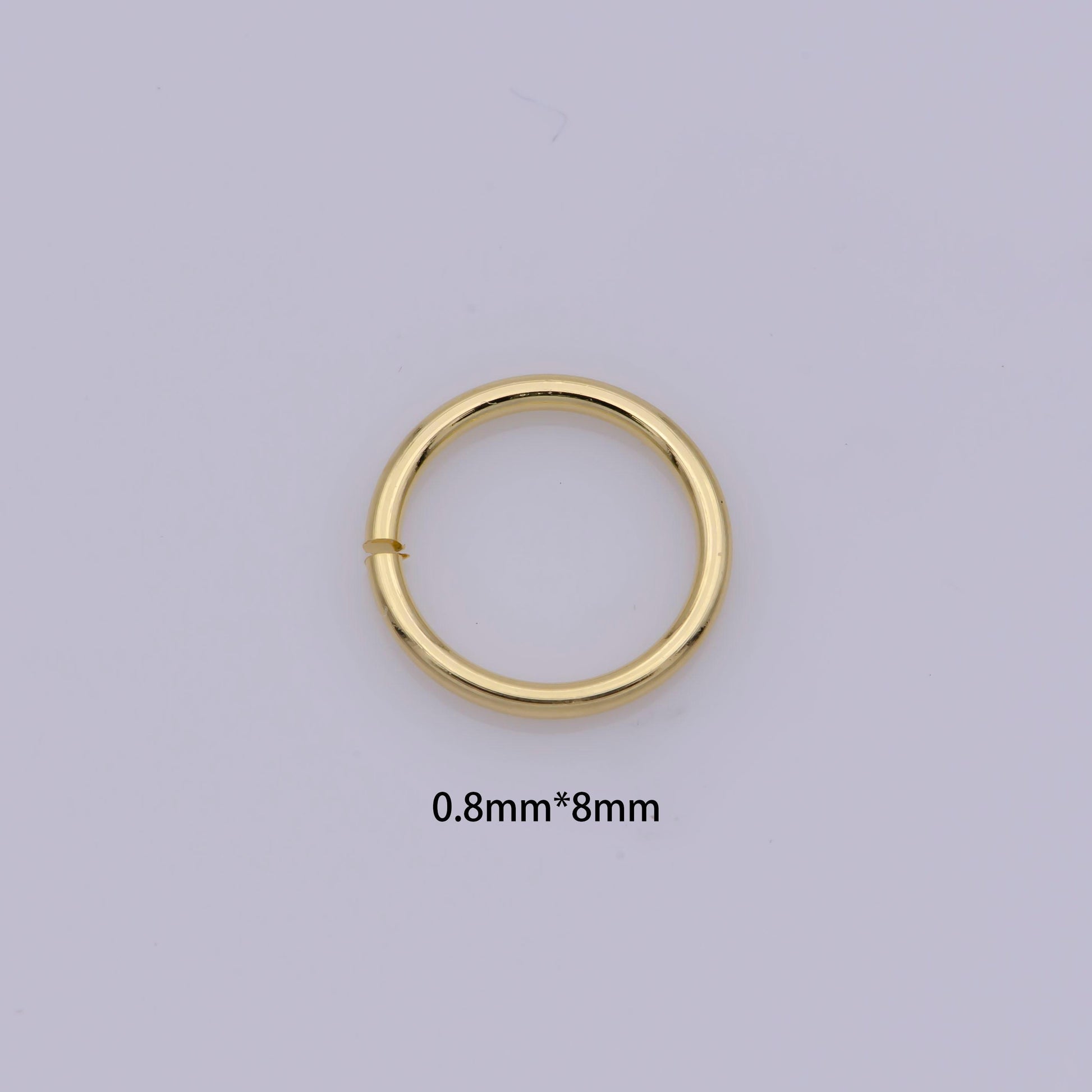 0.8mm x 8mm (20 gauge) 10 gr. gold plated jump ring, rose gold connector, white gold open jump rings, jewelry making supplies