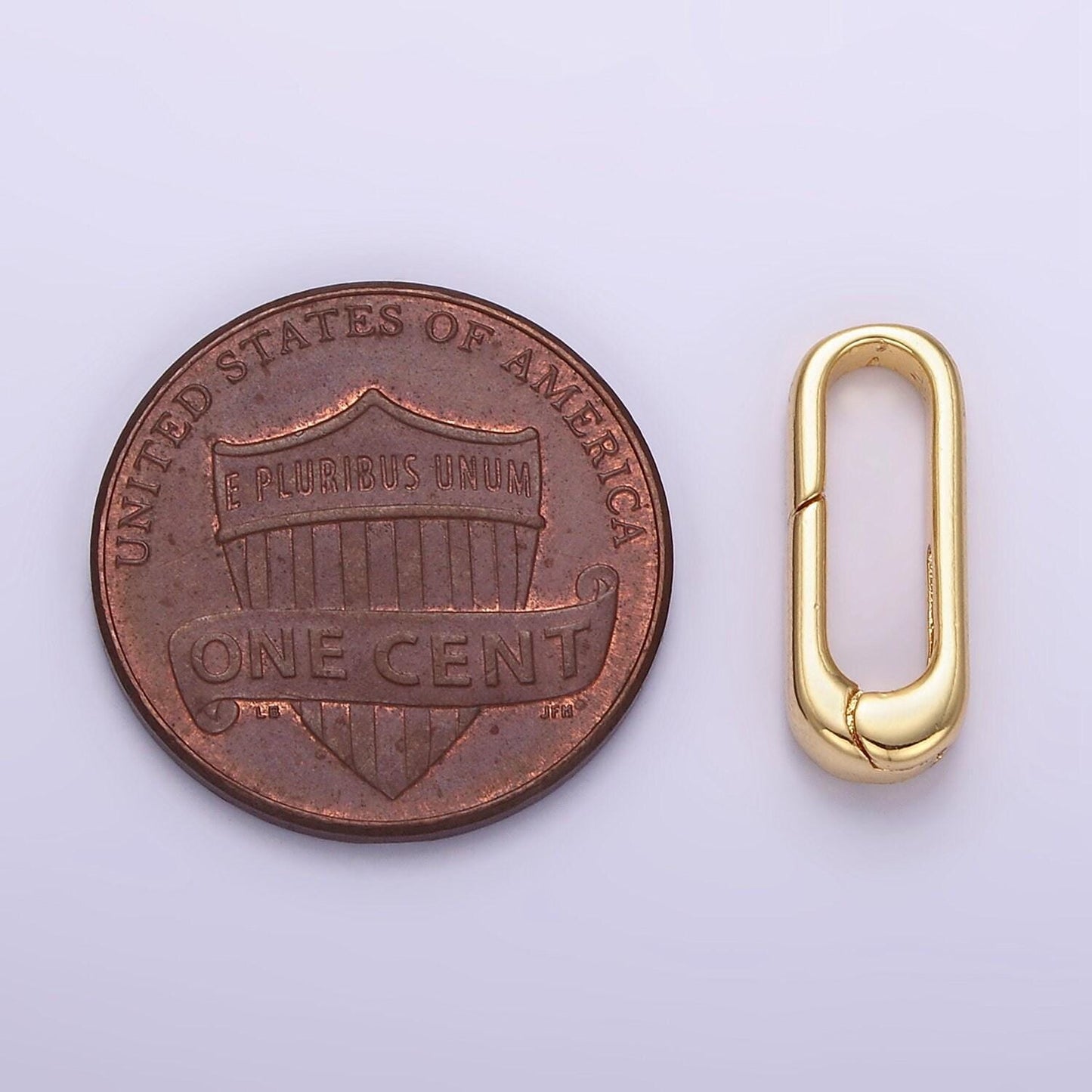 Gold & silver 15.8mm simple slim oval clasp | z-804