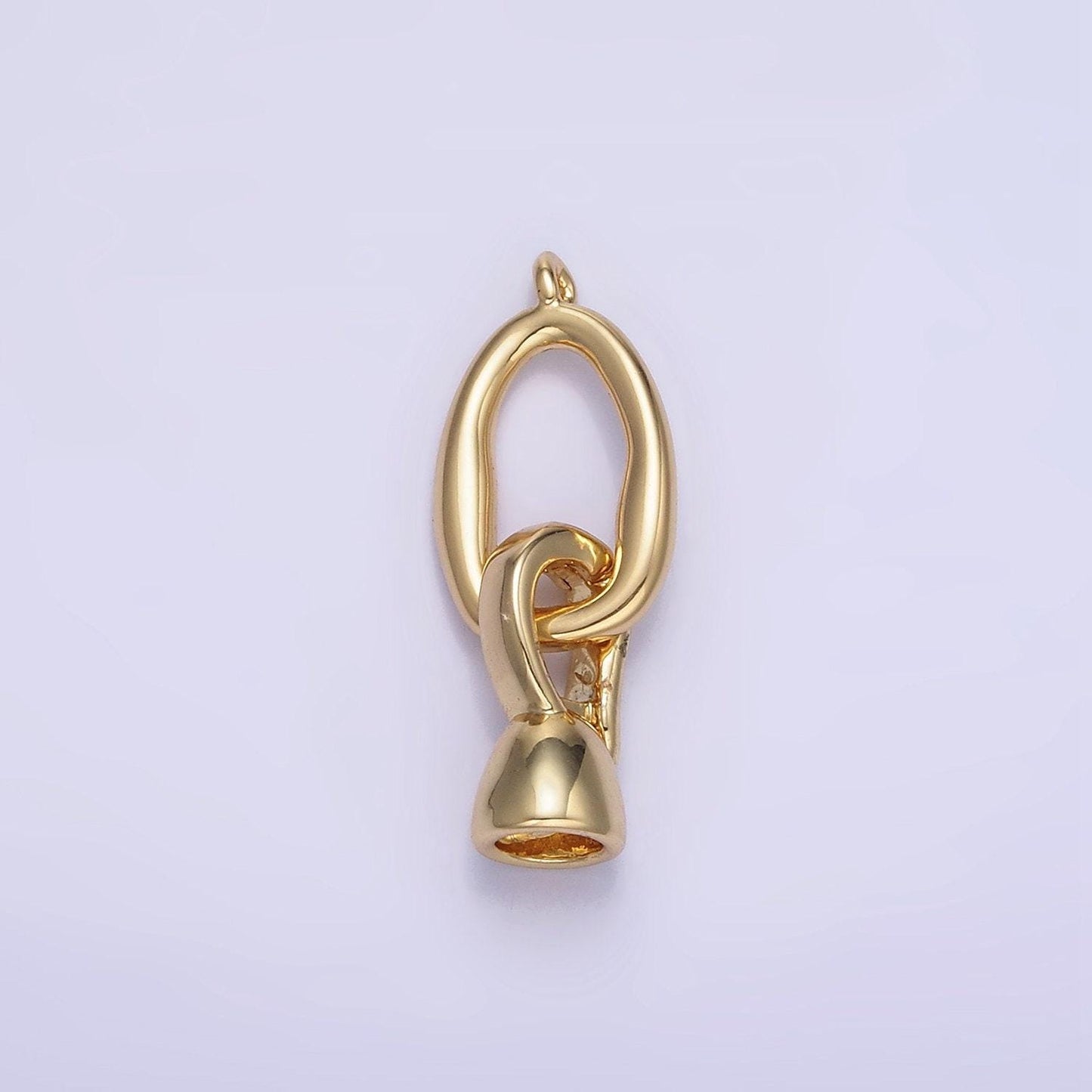 Dainty gold bail charm holder for rope string cord with loop tube bails cord bails slider bails for charm pendant hanging z784