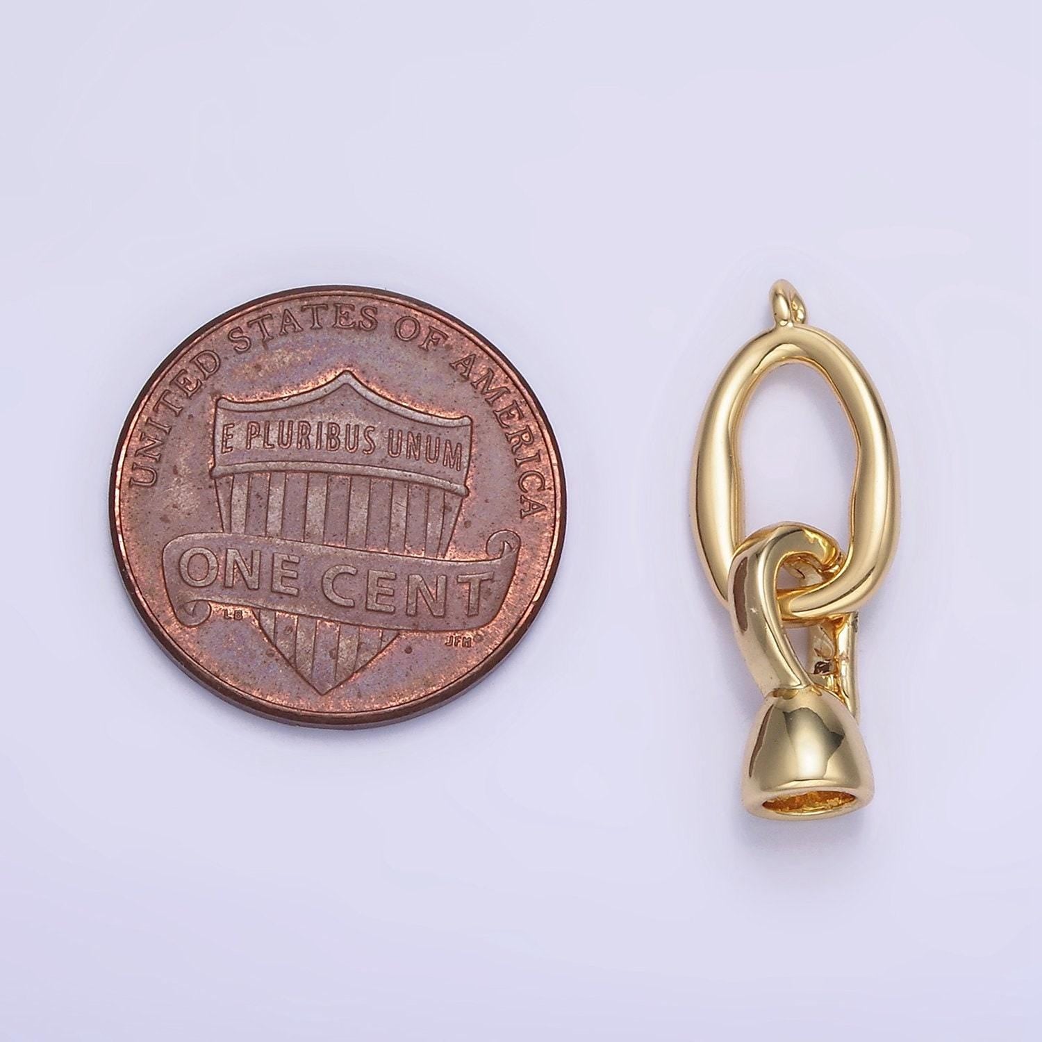 Dainty gold bail charm holder for rope string cord with loop tube bails cord bails slider bails for charm pendant hanging z784