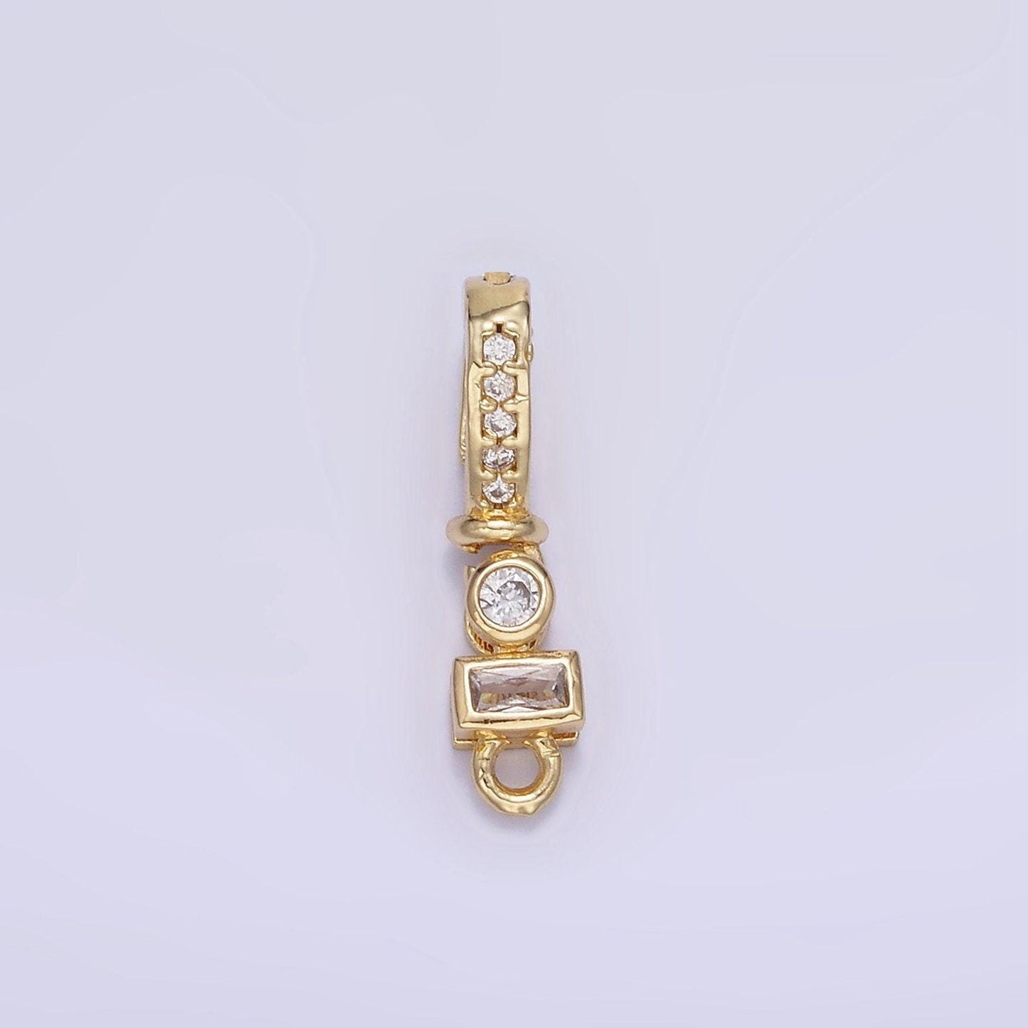 14k gold filled cz snap bail open loop jewelry finding supply charm holder for necklace component | z-682